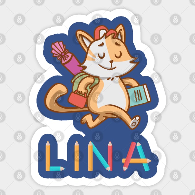 Enrollment Cat Lina Sticker by DePit DeSign